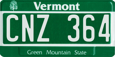VT license plate CNZ364