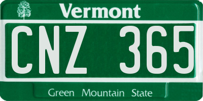 VT license plate CNZ365