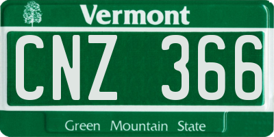 VT license plate CNZ366