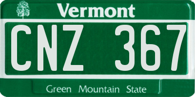 VT license plate CNZ367