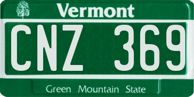 VT license plate CNZ369