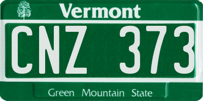 VT license plate CNZ373