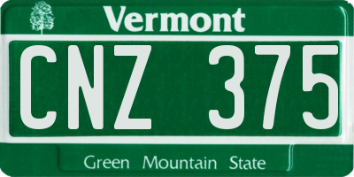VT license plate CNZ375