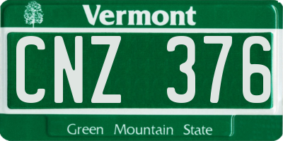 VT license plate CNZ376