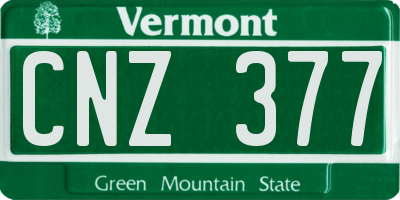 VT license plate CNZ377