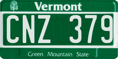 VT license plate CNZ379