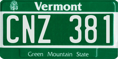VT license plate CNZ381