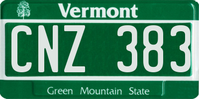 VT license plate CNZ383