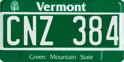 VT license plate CNZ384