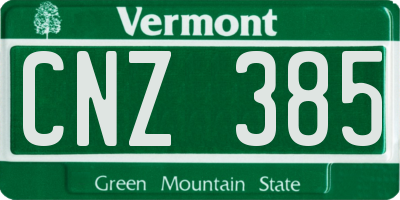VT license plate CNZ385