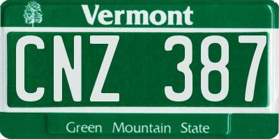 VT license plate CNZ387