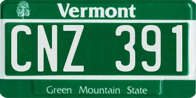 VT license plate CNZ391