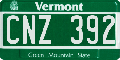 VT license plate CNZ392