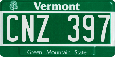 VT license plate CNZ397