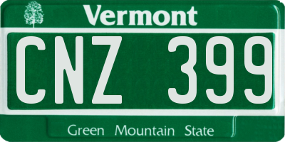 VT license plate CNZ399