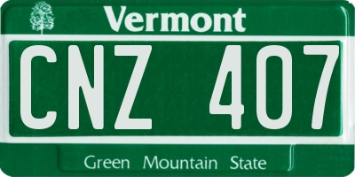 VT license plate CNZ407