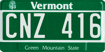 VT license plate CNZ416