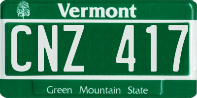 VT license plate CNZ417