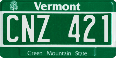 VT license plate CNZ421