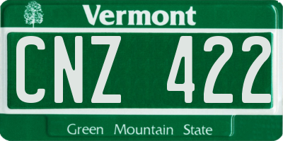 VT license plate CNZ422