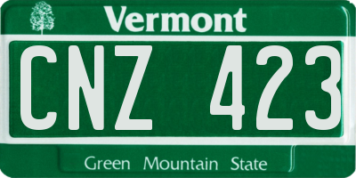 VT license plate CNZ423