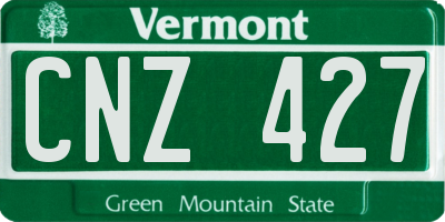 VT license plate CNZ427