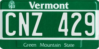 VT license plate CNZ429