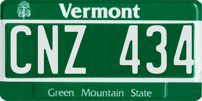 VT license plate CNZ434
