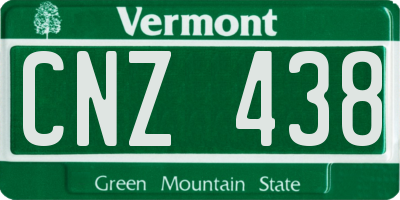 VT license plate CNZ438