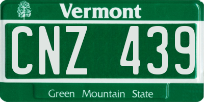 VT license plate CNZ439
