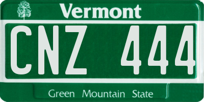 VT license plate CNZ444