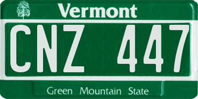 VT license plate CNZ447