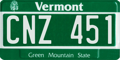 VT license plate CNZ451