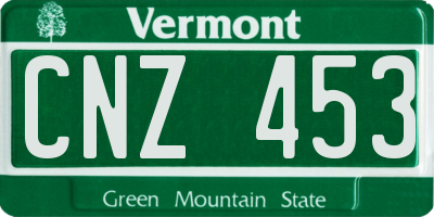 VT license plate CNZ453