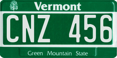 VT license plate CNZ456