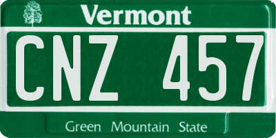 VT license plate CNZ457