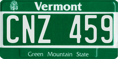 VT license plate CNZ459