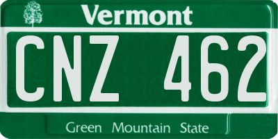 VT license plate CNZ462