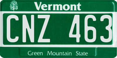VT license plate CNZ463