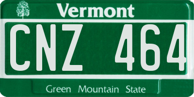 VT license plate CNZ464