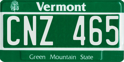 VT license plate CNZ465