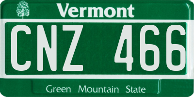VT license plate CNZ466