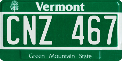 VT license plate CNZ467