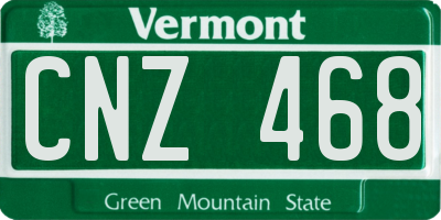 VT license plate CNZ468
