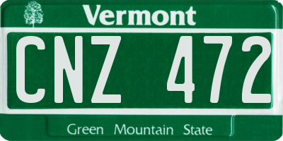 VT license plate CNZ472