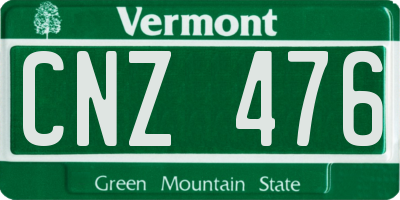 VT license plate CNZ476