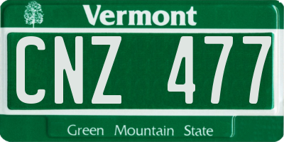 VT license plate CNZ477