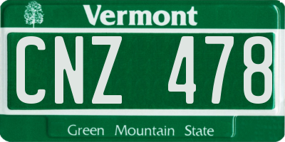 VT license plate CNZ478