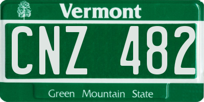 VT license plate CNZ482