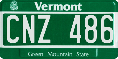 VT license plate CNZ486